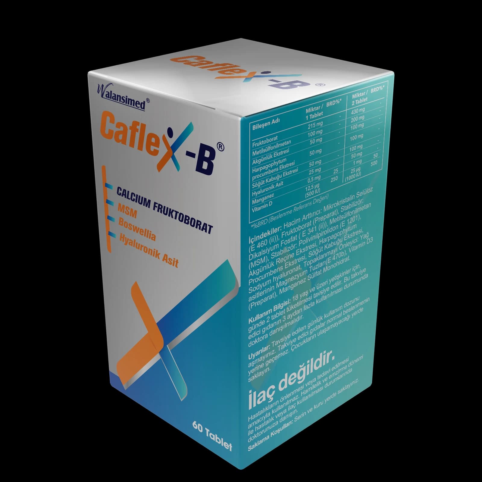 Caflex-B Calcium Fruktoborat 60 Tablet (Ekonomik Boy)